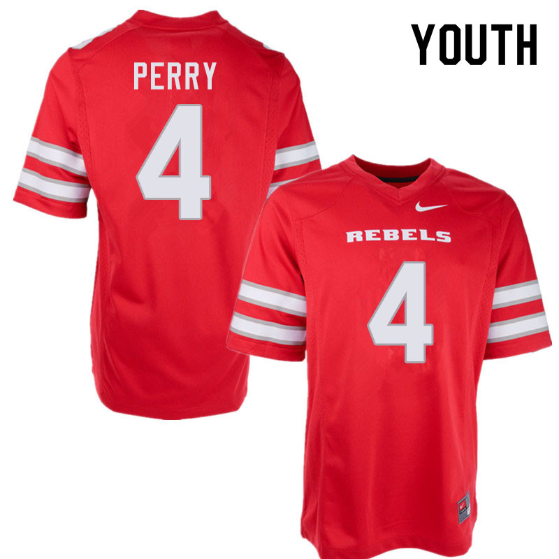 Youth #4 Alex Perry UNLV Rebels College Football Jerseys Sale-Red - Click Image to Close